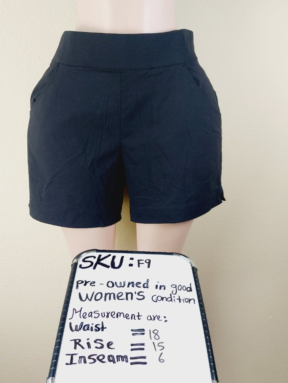 Columbia Women's Black Anytime Elastic Waist Pull-On Casual Shorts Size L - Picture 9 of 9
